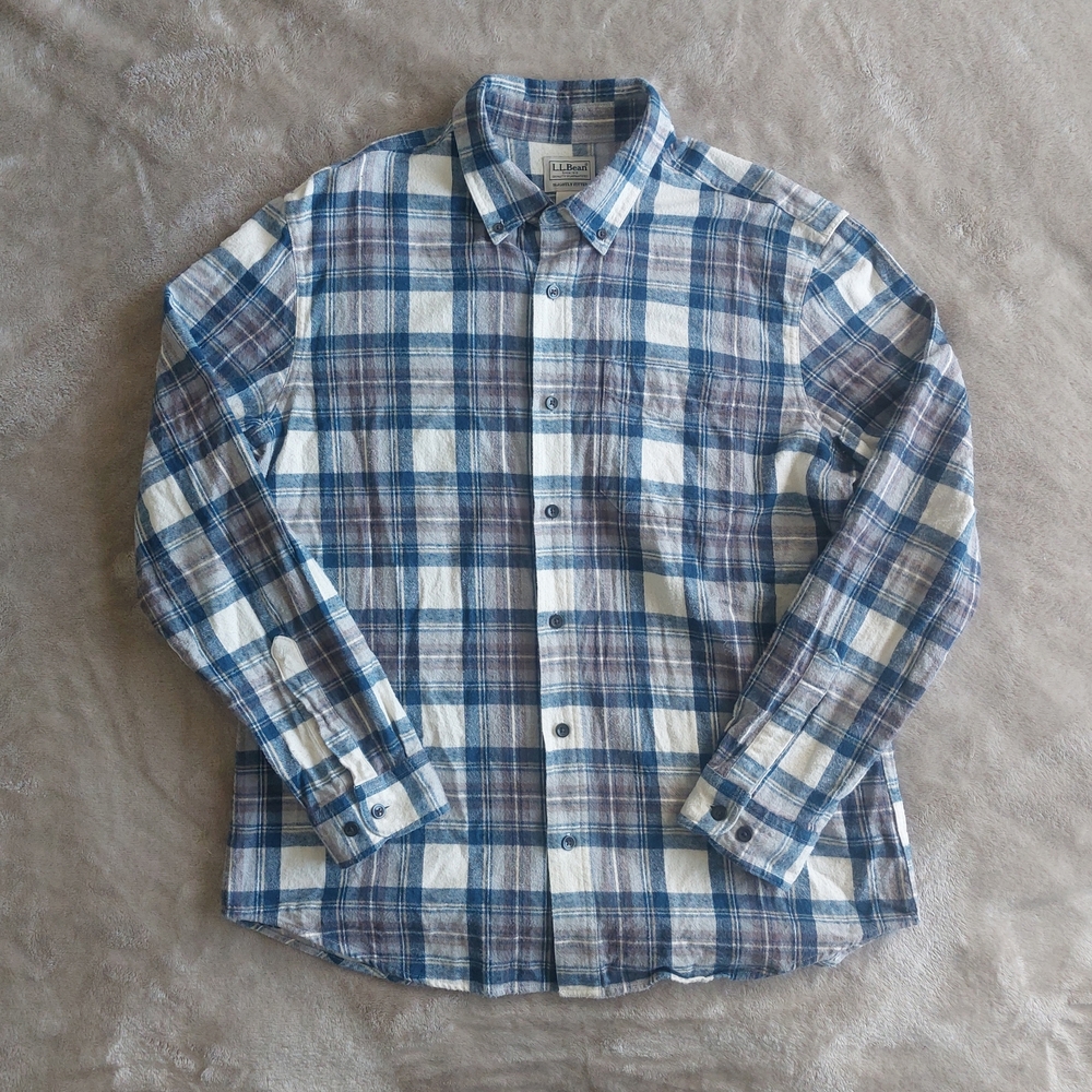 LL Bean Slightly Fitted Men's Plaid Flannel Shirt | L